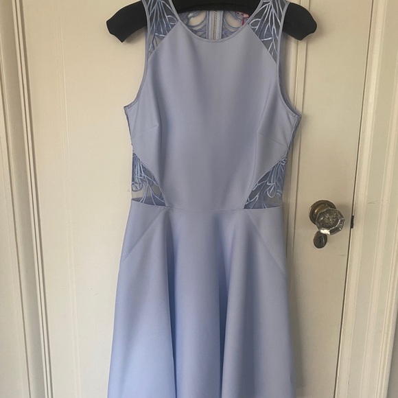 NWT Ted Light Blue/Baker Purple Flare Dress w/ Lace Back - Picture 2 of 6